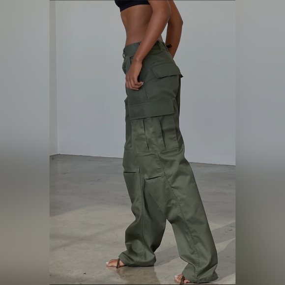 Local European Pants - Local European Dark Green Wide Leg Pants